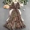 Women Sexy V Neck Short Sleeved Waist Fashion Female Ruffle Wide Leg Jumpsuit