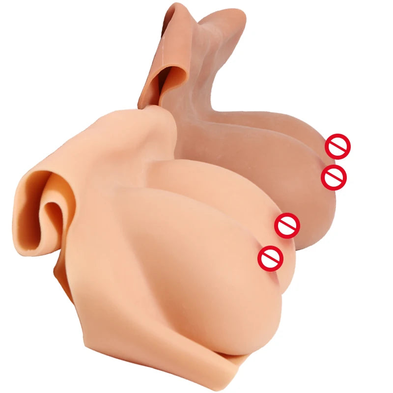 Artificial Silicone Female Nipple Costume I Cup Boobs Form Sissy Shemale Silicone Fake Breasts Shapewear