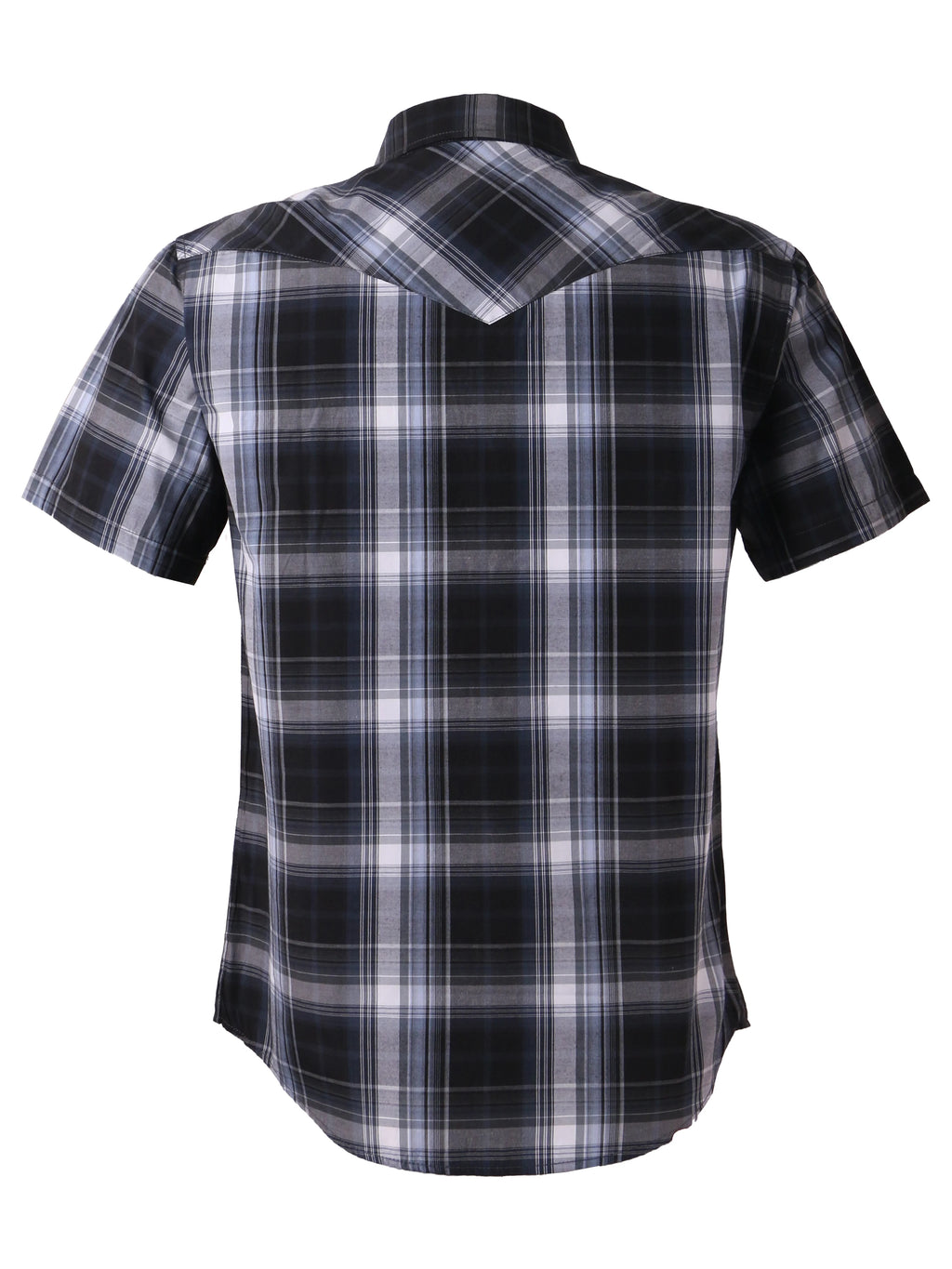 Men's Western Cowboy Short Sleeve Pearl Snap Button up Casual Work Plaid Shirts