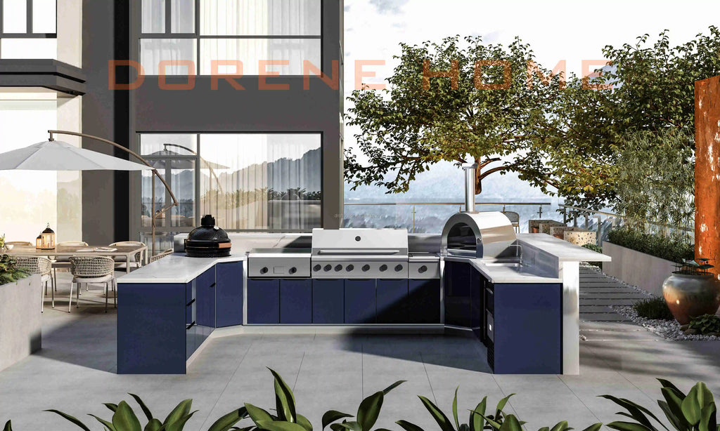 Outdoor BBQ Kitchen Cabinets Island Luxury Modular Stainless Steel Outdoor Kitchens Furniture Garden BBQ Customized