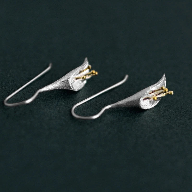 EZ06 925 Silver Flowers Earrings for Women Elegant Lady Prevent Allergy Silver 925 Earings Fashion Jewelry