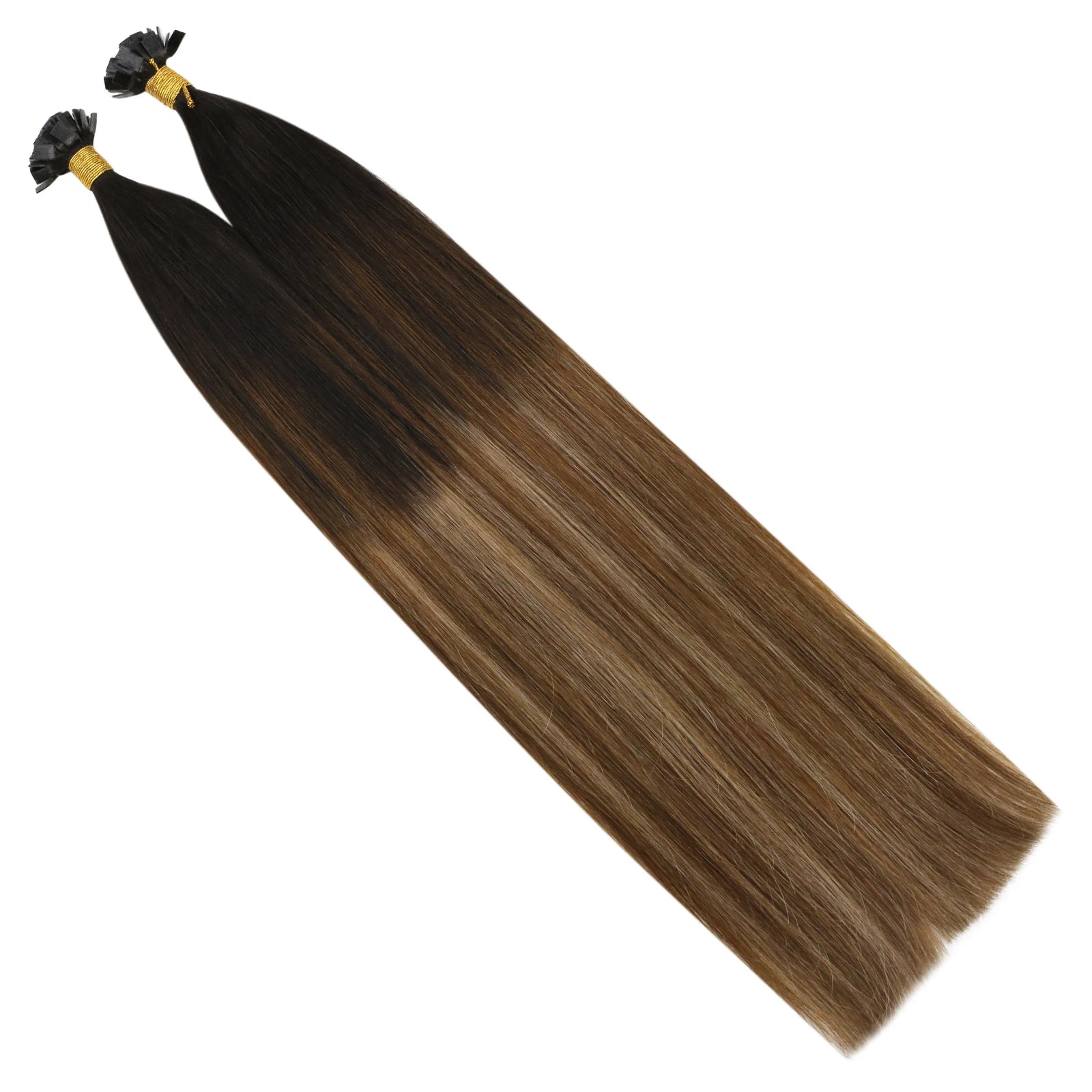 Ugeat Flat Tip Hair Extensions 14-24" Natural Straight Flat Tip Keratin Hair Extension 50/100g Remy Pre Bonded Hair Extensions