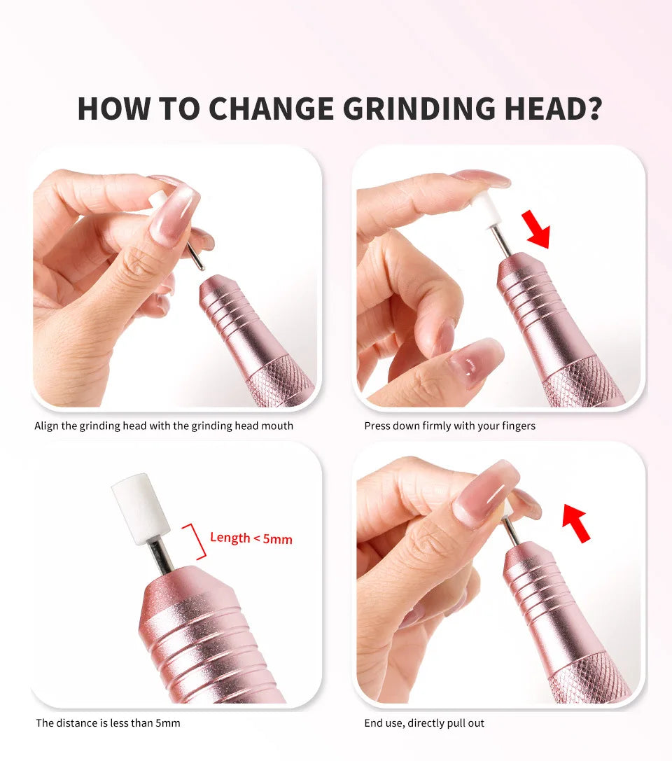 Portable Professional 35000rpm Pen Type Electric Nail Polisher Easy Carry Dead Skin Removal Manicure Sanding Tool