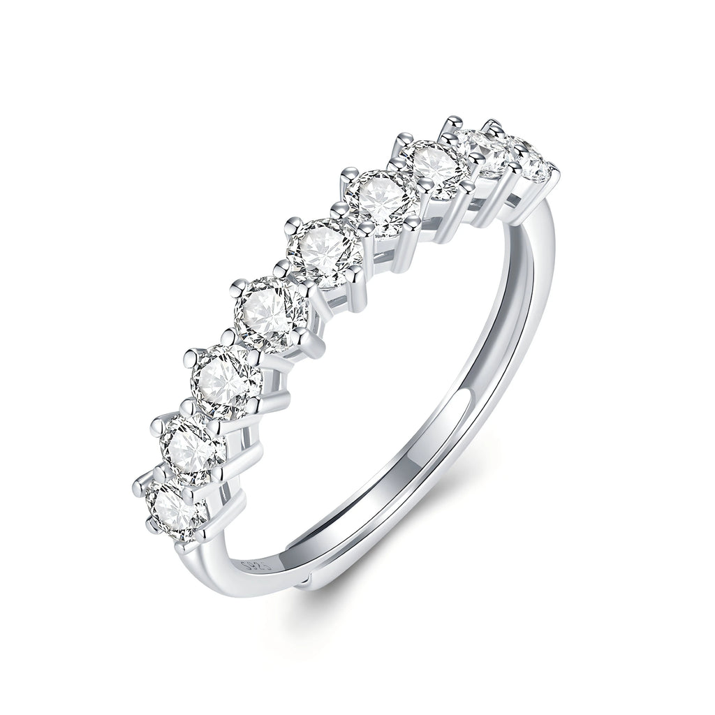 Yingtuo Cute Round Moissanite Engagement Rings Lab Diamond White Gold & 925 Sterling Silver 2g Wedding Promise Rings