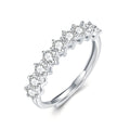 Yingtuo Cute Round Moissanite Engagement Rings Lab Diamond White Gold & 925 Sterling Silver 2g Wedding Promise Rings