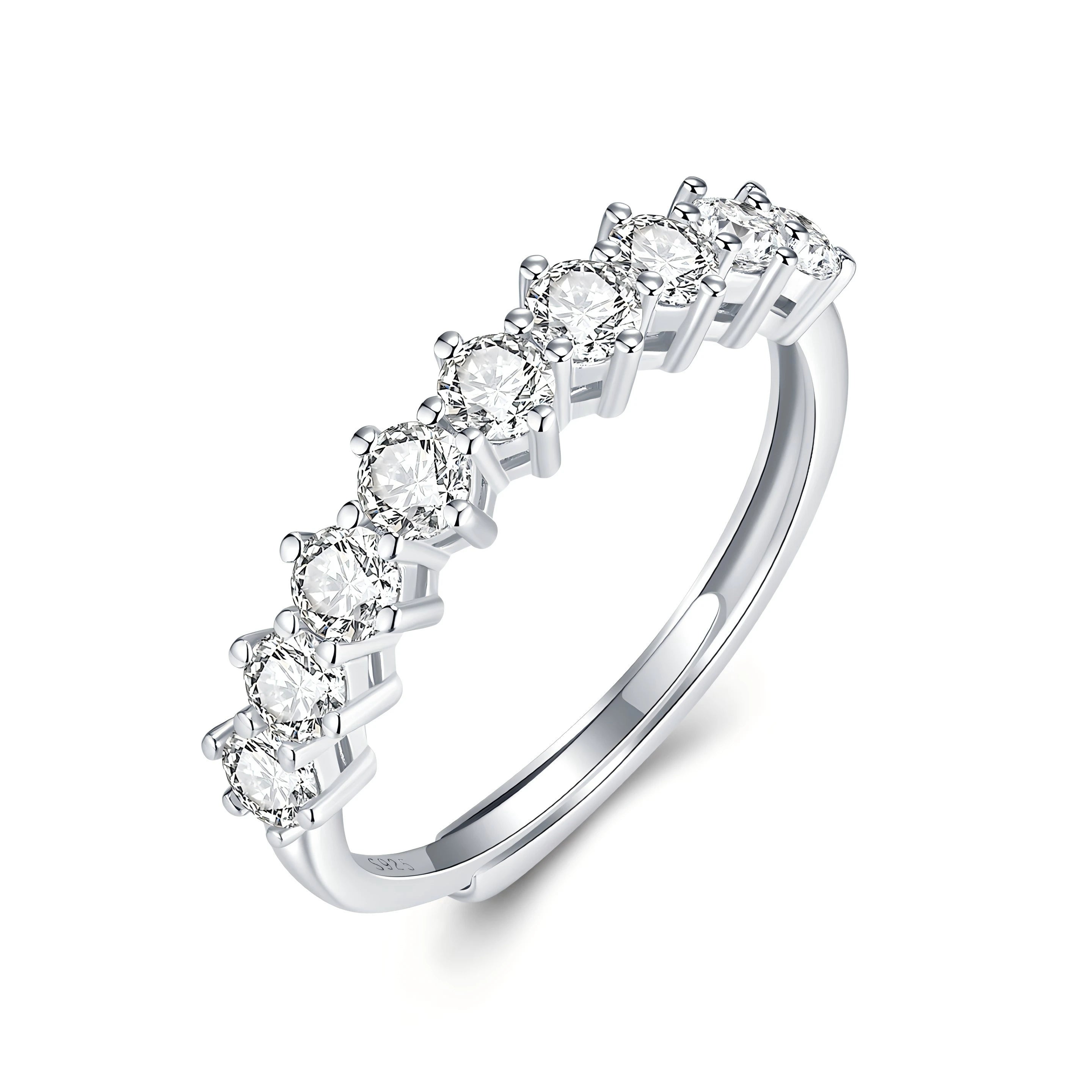 Yingtuo Cute Round Moissanite Engagement Rings Lab Diamond White Gold & 925 Sterling Silver 2g Wedding Promise Rings