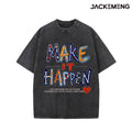 Oversized Washed Retro Motivational Streetwear Print Tshirt USA Stock Wholesale Y2K Casual Tee