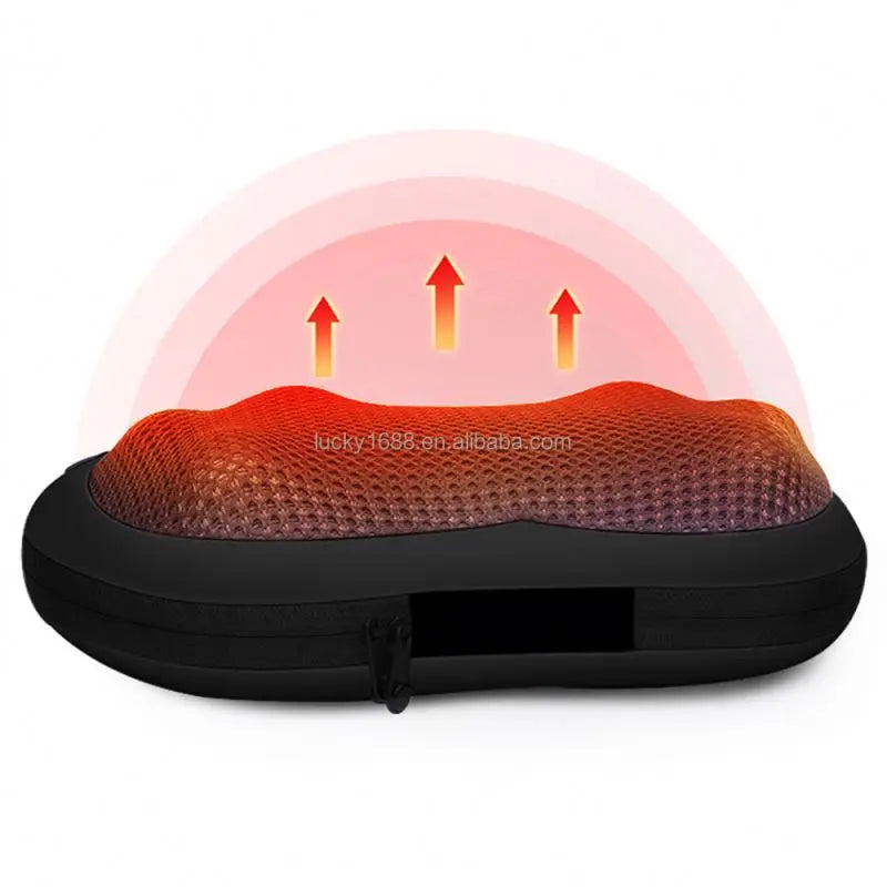 Hot Sell Head Shoulder Back Neck Deep Tissue Kneading Electric Rolling Massage Pillow with Heat