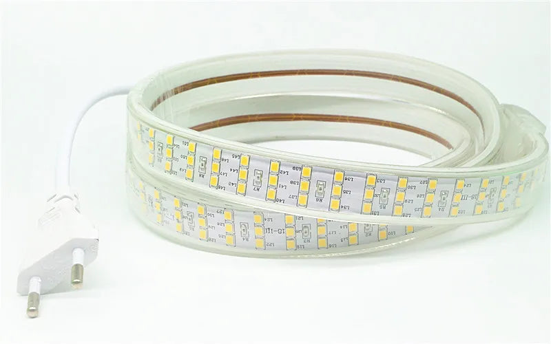 1-100M LED Tape AC220V LED 60-276LEDS With EU SMD 2835 5050 High Safety Brightness Flexible Strip Outdoor Waterproof Strip Light