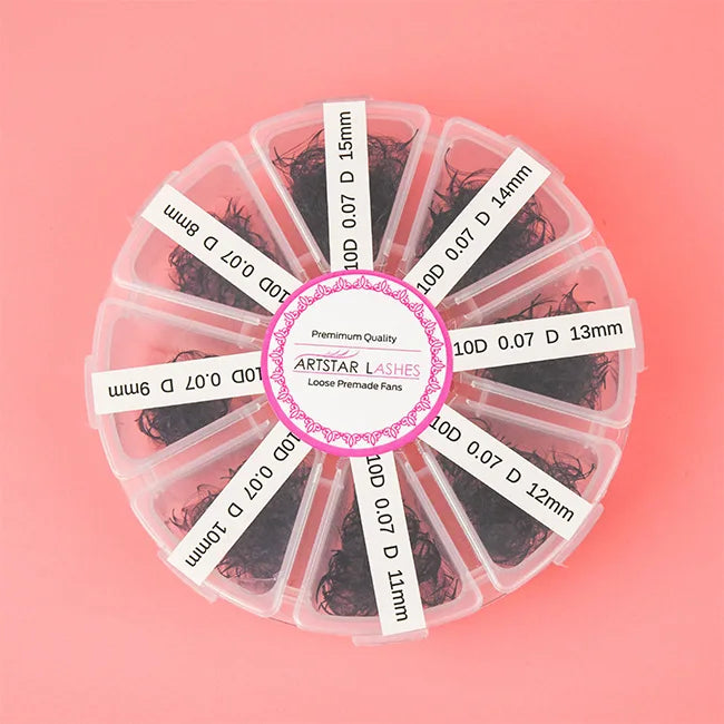 500 Fans 5d 6d 10d Loose Premade Fans  Handmade sharp Base C D Curl Eyelash Loose Promade Volume Fans Loose 20d Lash Extension