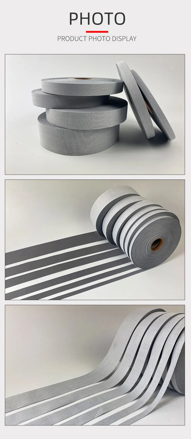 High Visibility Grade Sew On Reflective Fabric Tape Ribbon For Clothing Cap Bag For Visibility Safety Use Material