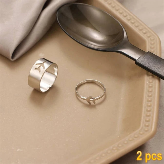 Trendy Gold Butterfly Rings for Women Men Lover Couple Rings Set Friendship Engagement Wedding Open Rings N2203181