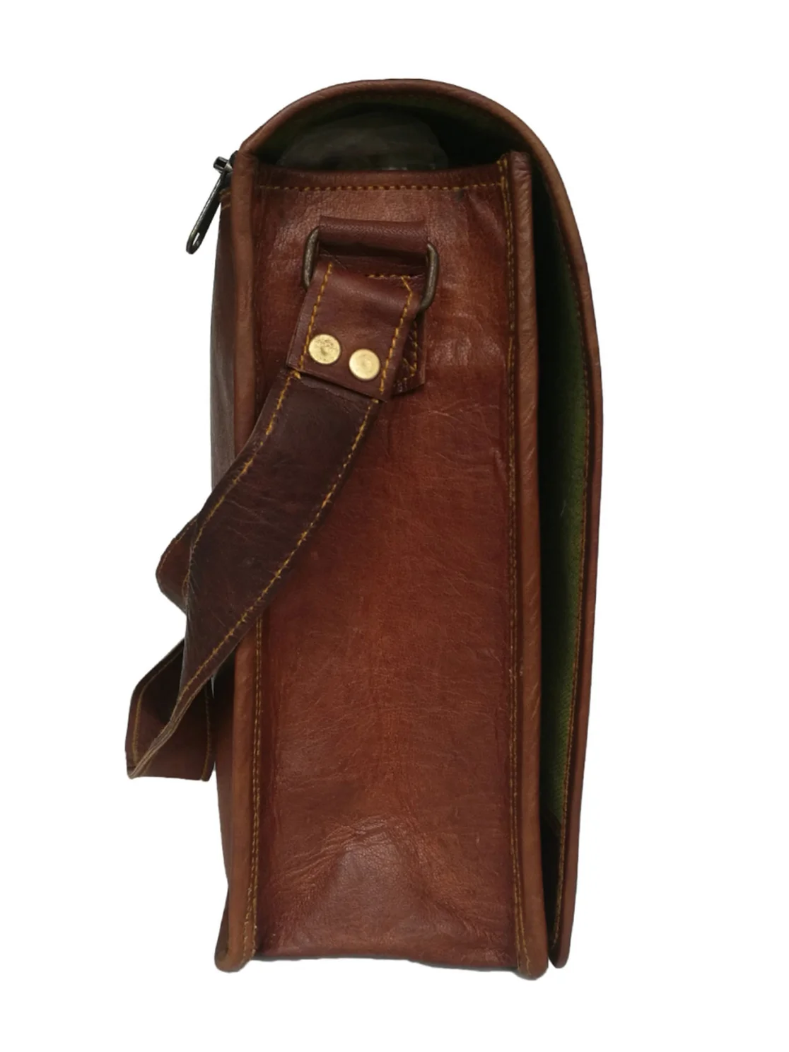 Mens Genuine Brown Leather Laptop Messenger Bag Handmade Office Briefcase Customizable Wholesale Product
