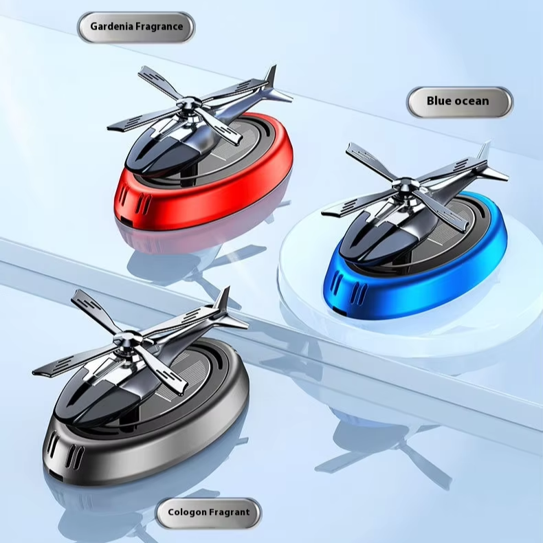 Luxury Car Freshener Modern Design Solar Helicopter air Freshener Car Deodorant Car Perfume