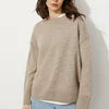 Women's Autumn New Crew Neck Solid Sweater Loose Long Sleeve Knitted Casual Pullover Versatile Top for Winter
