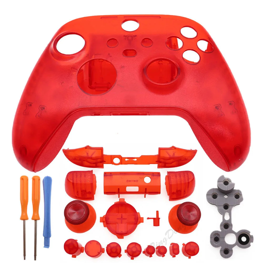 For Xbox Series X S Controller Protective Cover Shell Front After the shell Case and Full set Buttons &Tools & Conductive Rubber