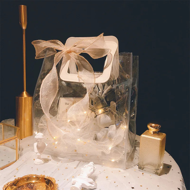 Wedding Favor Gift Sets, Candy and Snack Pouches with Ribbon, Elegant Party Souvenir Bags for Guests, Bridal Shower