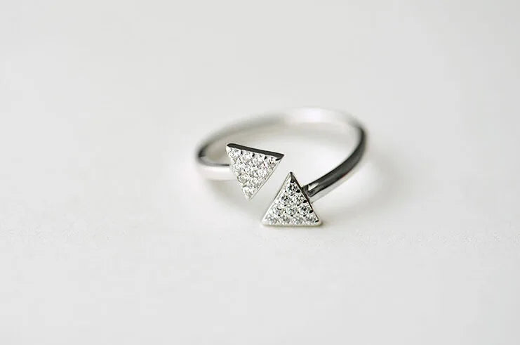 925 Sterling Silver Rings for Women Geometric Open Ring Hypoallergenic Sterling Silver Jewelry Gifts for Girls