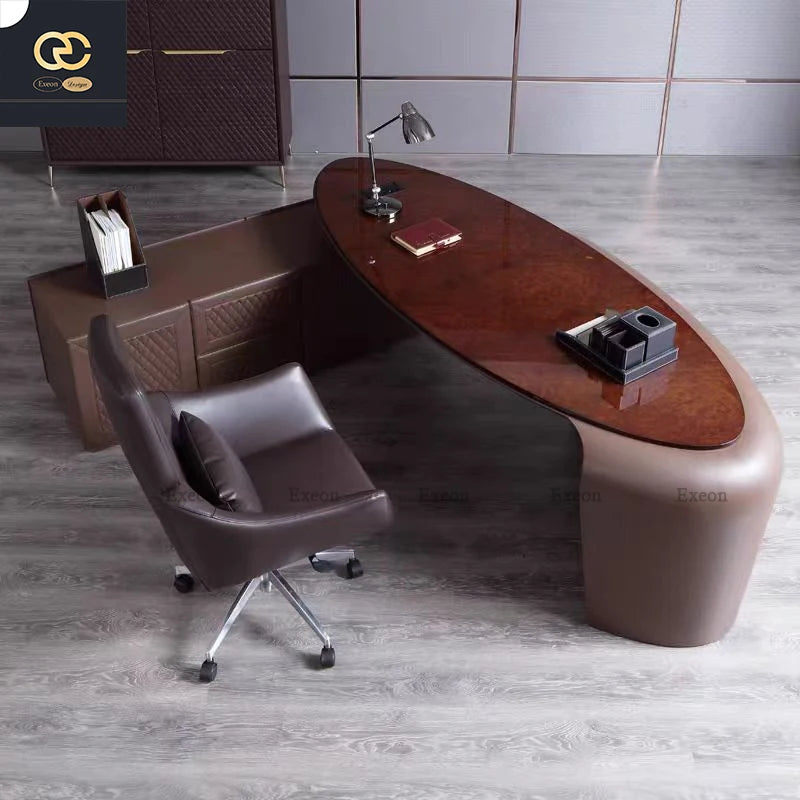 High-end Italian Luxury Design Solid Wood Table High-end Villa Home Learn Luxury Table