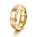 OAHLAN Fashion Jewelry 8mm Hammered Gold Plated Tungsten Carbide Rings for Men Gold Inner Engagement Band Drop Shipping
