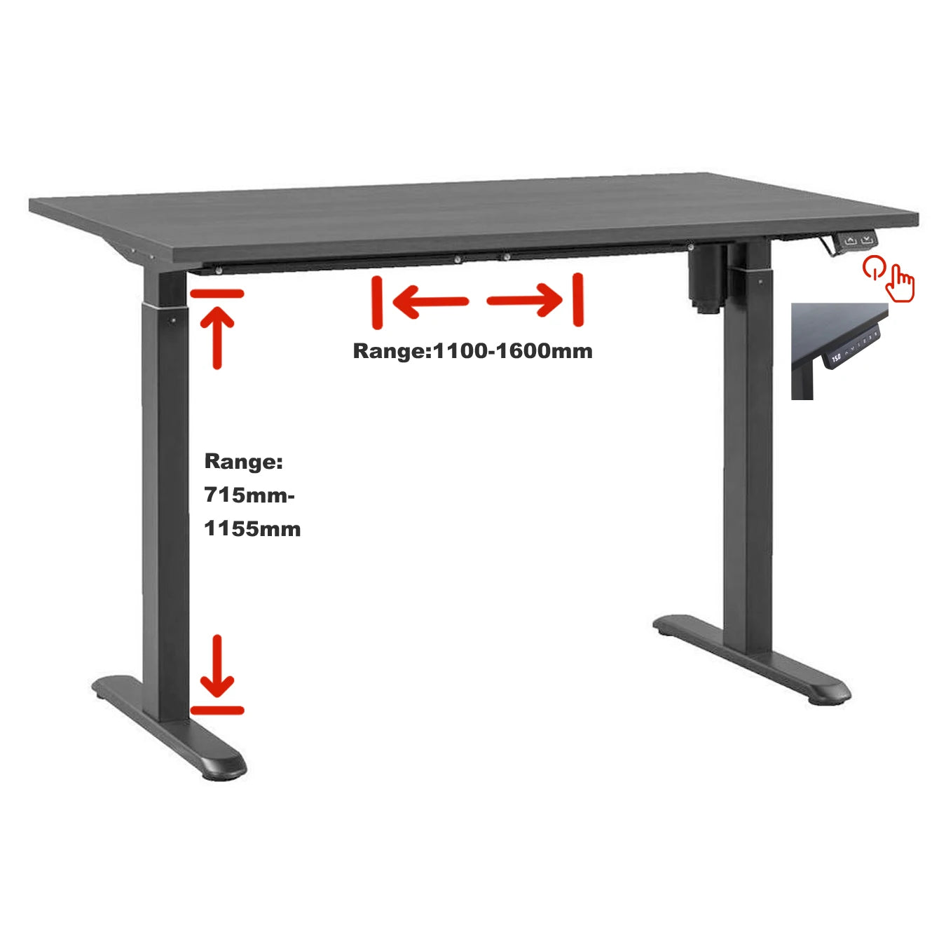 Ada Home Office Work Computer Dual Legs Foldable Executive Electric Height Adjustable Standing Desk With Adjustable Beam