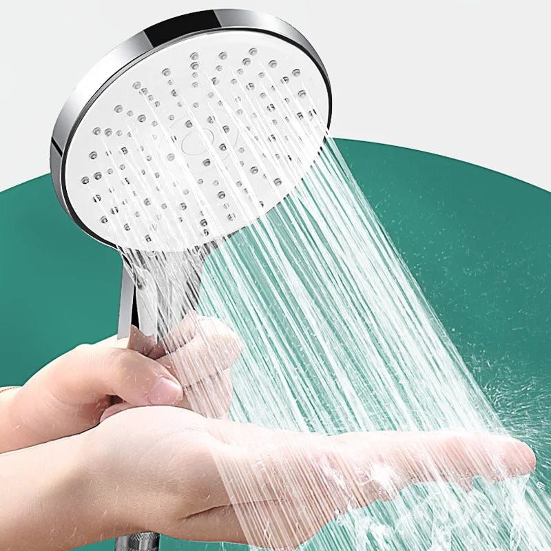 VANTO Modern Square Large Panel Five-Speed ABS Chrome-Plated Wall-Mounted Hand Shower High Pressure Water Saving Booster Large