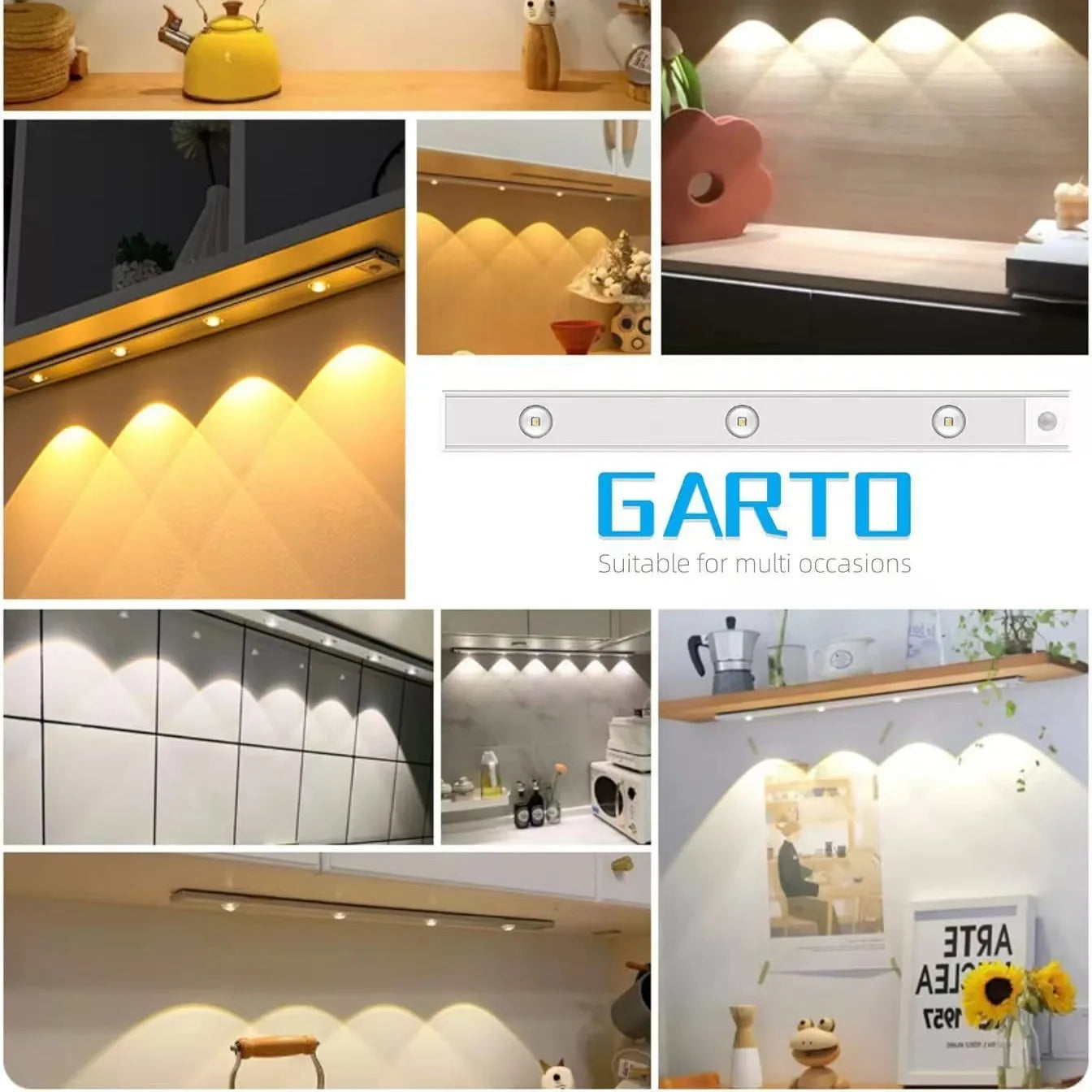 Type-C LED Motion Lamp Ultra-thin Under Cabinet Aluminum Bar Strip Kitchen Closet Lights Photographic Lighting