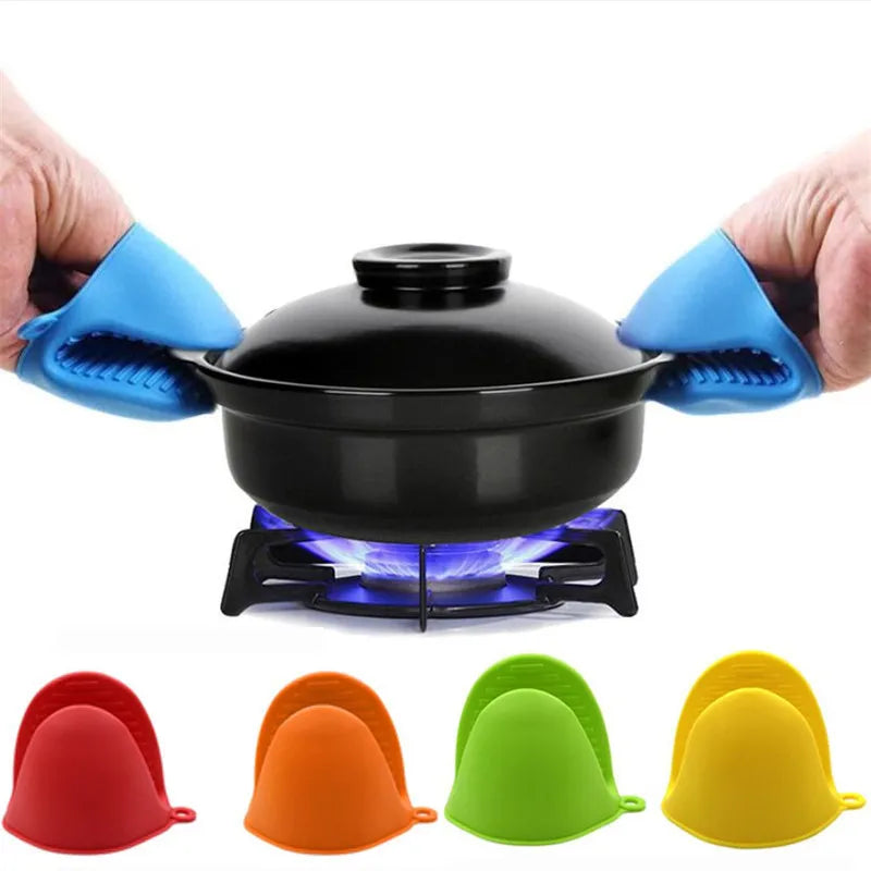 1Pc Thicken Silicone Baking Oven Mitts Microwave Oven Glove Insulation Non Stick Anti-slip Grips Bowl Pot Clips Kitchen Gadgets