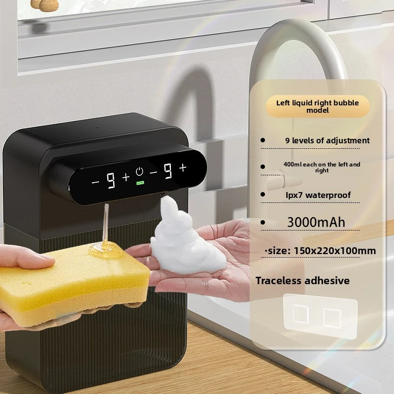 Touchless Wall Mounted Dual Automatic Soap Dispenser 400ML X 2 Shampoo Shower Gel Lotion Container Dispenser  for Bathrooms