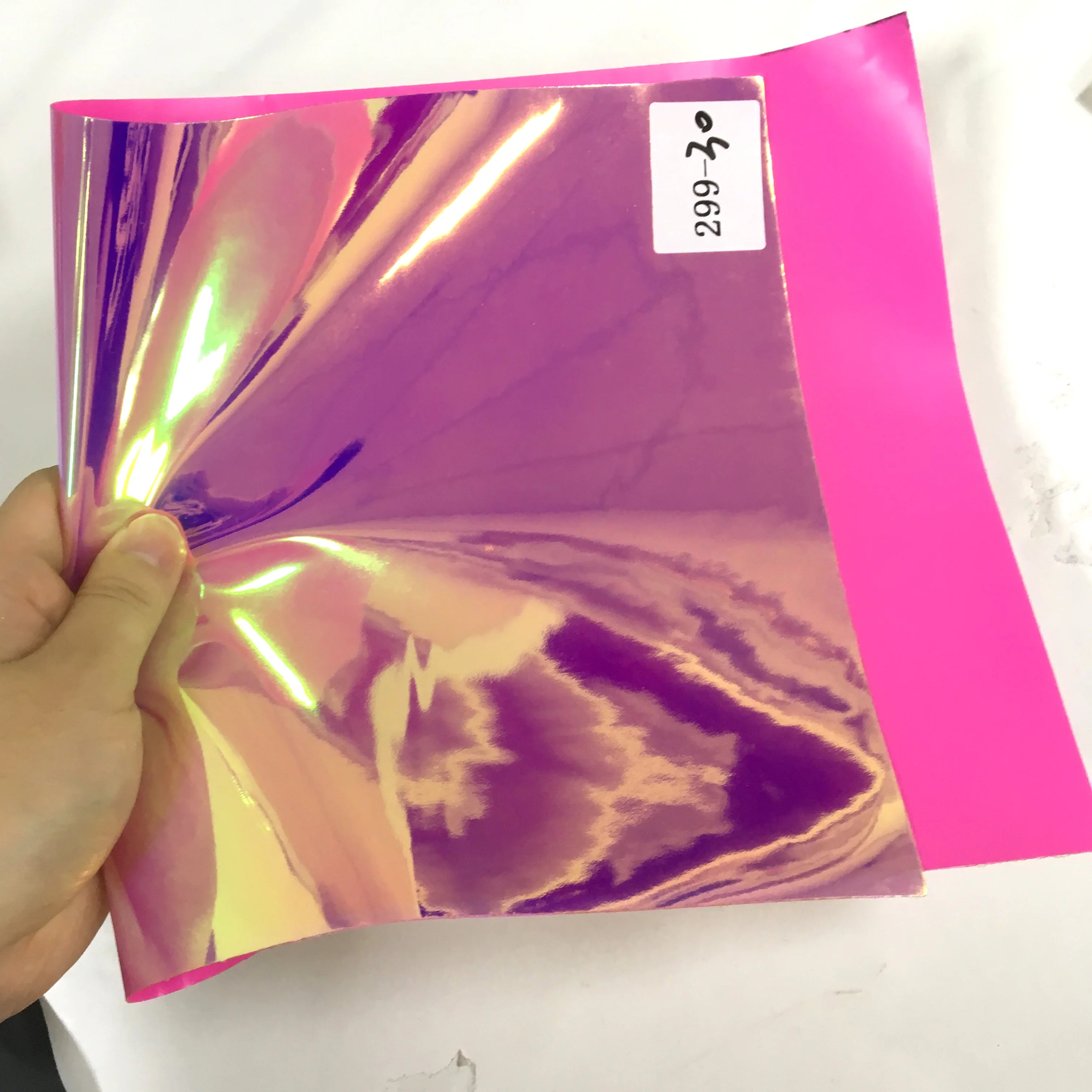 Non-Transparent PVC Holographic SOLID Color Changing Plastic Opaque Film for Handbag/Craft Making