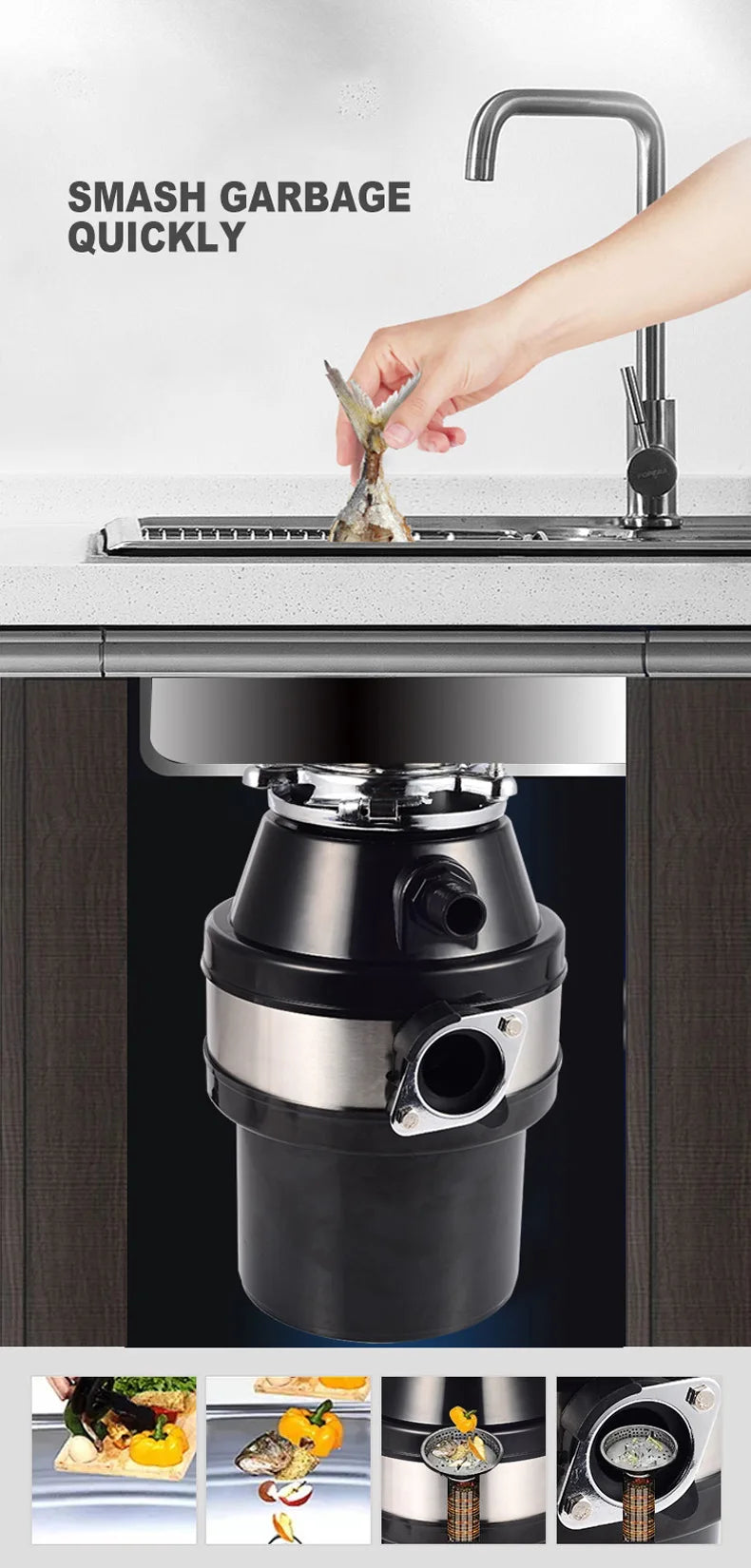 Garbage disposer kitchen sewer Chopper Food Waste Disposer Food Garbage Processor Household Shredder Domestic Waste Disposer