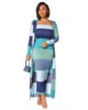 2022 New Autumn Winter Hotsale Fashion Printed Multicolor Coat Two-piece Nightclub Suit Women Dress Women Casual 2 Piecesets