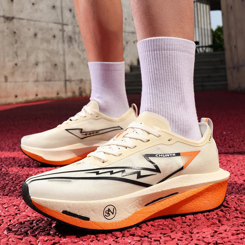 Marathon Running Shoes Summer Outdoor Comfortable Casual Fashion Trend Men's Women's Lace-Up Striped Mesh Upper Rubber Midsole