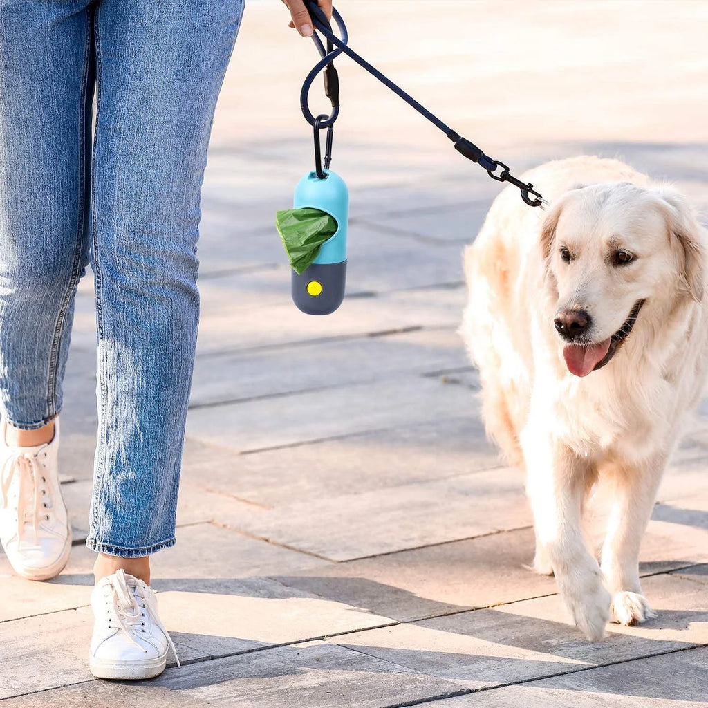 LED Light Dog Poop Bag Dispenser/ Holder for Dog  With Free 15 Pcs Dog Waste Bag