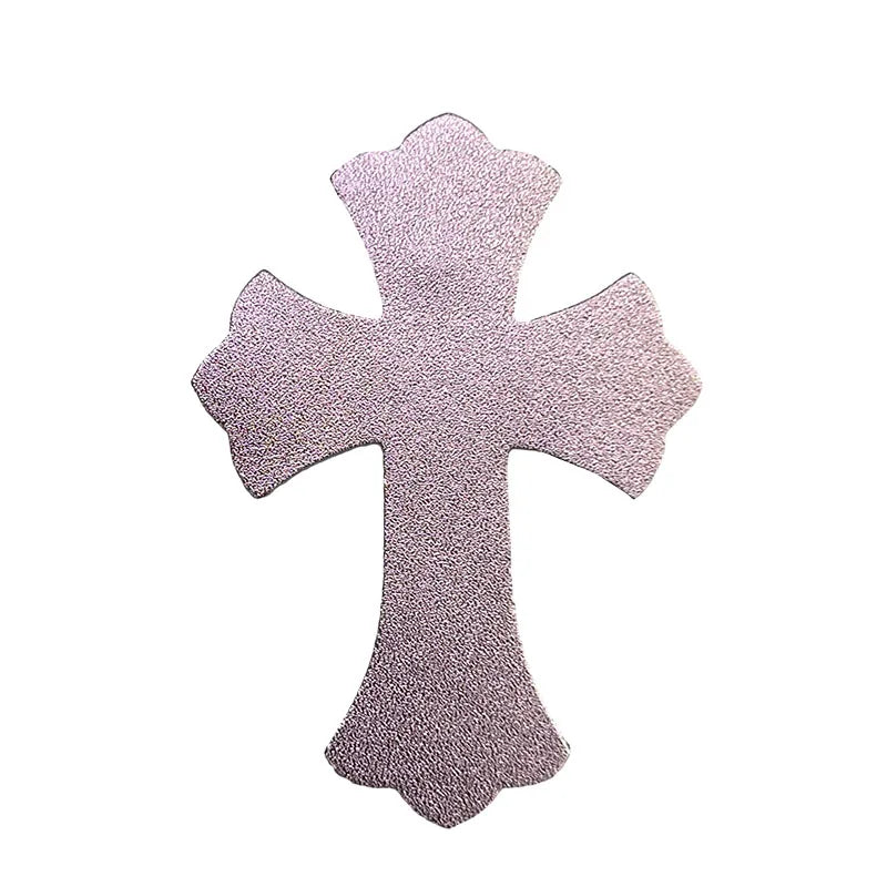 4.5*6.5cm Sheepskin Leather Patch With Cross Shaped Leather Label Genuine Leather DIY With Multiple Colors-106-182