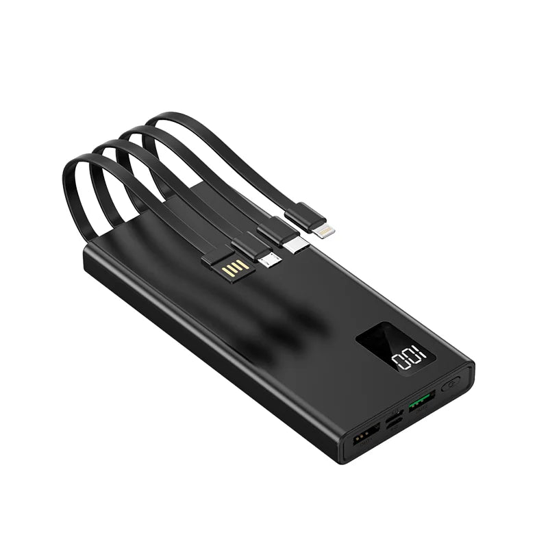 New Custom Logo Type-C Micro USB Bidirectional Fast Charging 22.5W Ultra Slim Portable Charger Power Bank 10000mAh Built-in