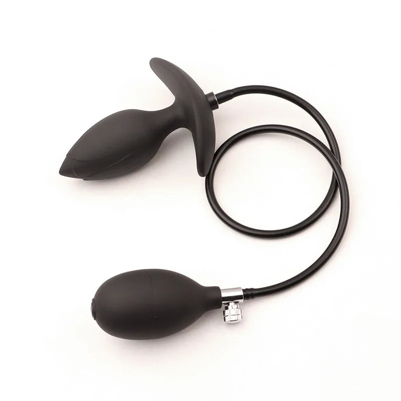 OEM Magnetic Suction Inflatable Anal Plug with Built-in Ball Bearings, for Anal Development and Expansion, and Prostate Massage