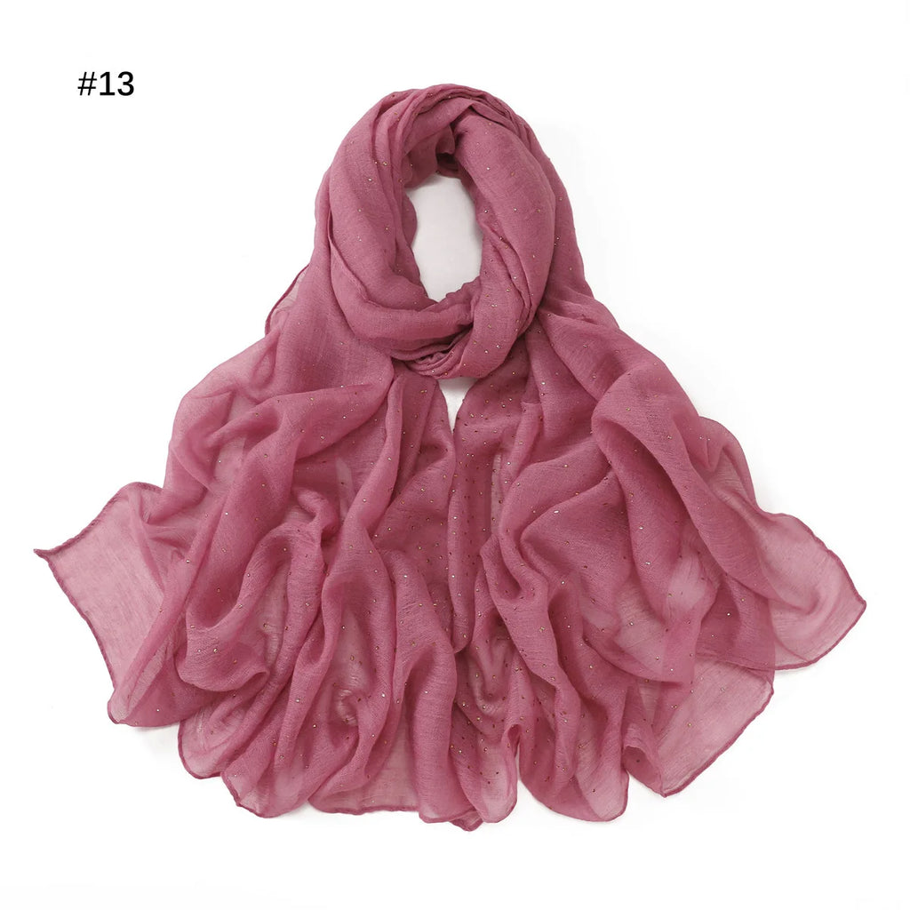 Zifeng OME Travel Photo Art Pure Color Full Star Hot Diamond Cotton Linen Monochrome Cape Scarves & Shawls