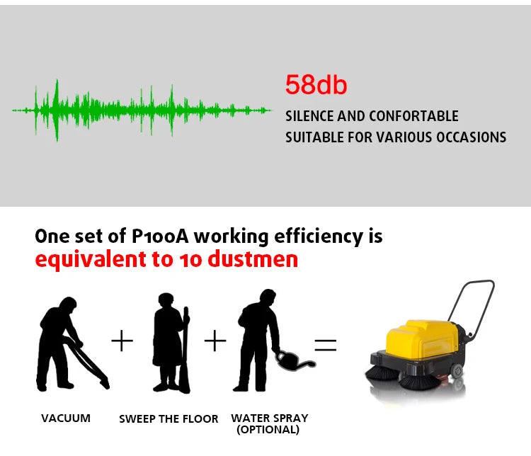 Magwell S800N High Quality Industrial Hard Floor Cleaning Walk Behind Floor Sweeper for Factory Workshop