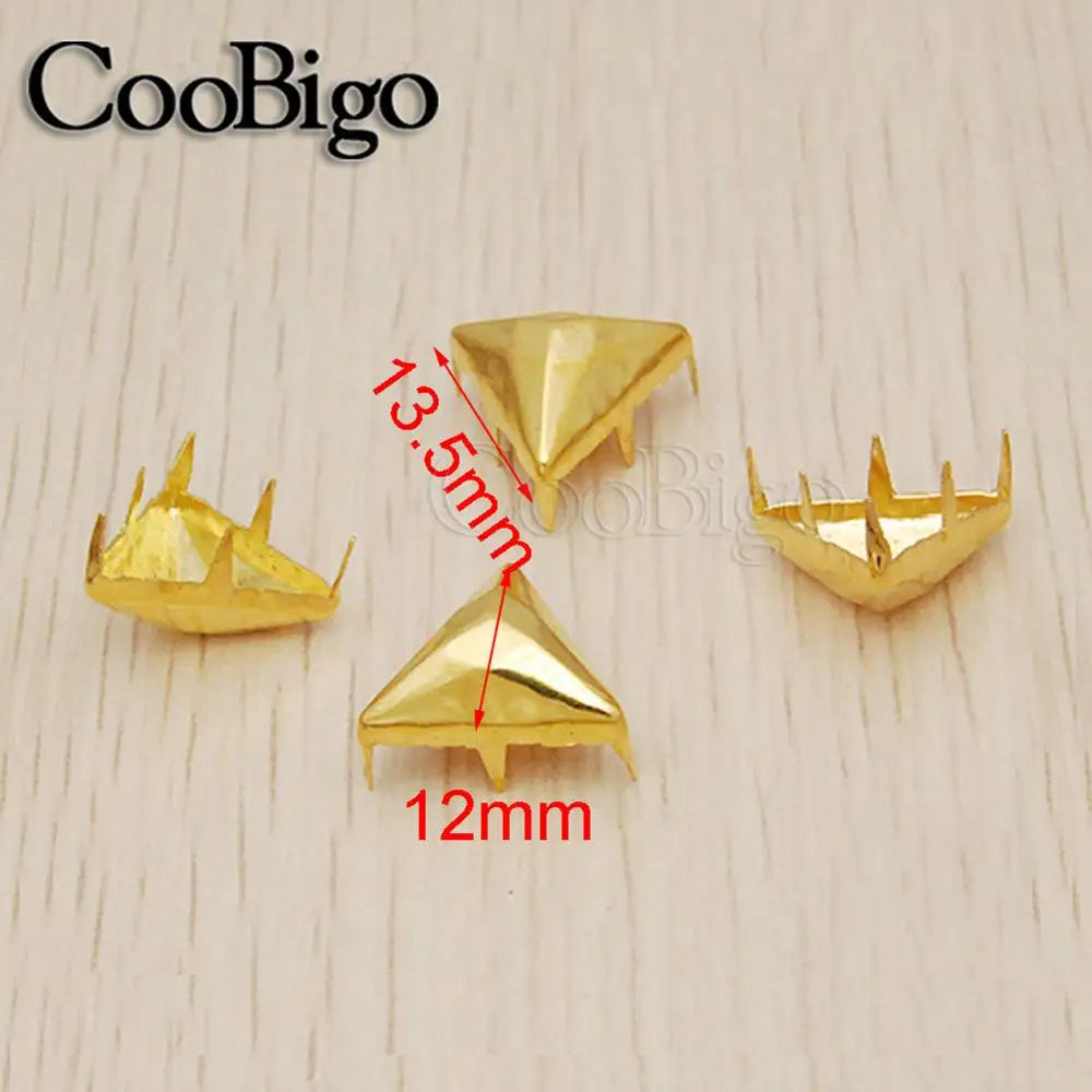 100pcs Metal Claw Rivets Studs Punk Rock Spike Nails Leathercraft DIY Shoes Garment Bag Apparel Bracelet Sewing Accessories