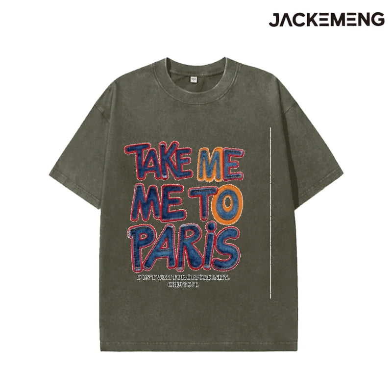 Oversized Vintage Travel Streetwear Print Tshirt USA Stock Wholesale Y2K Casual Tee