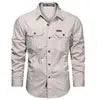 Multi-pocket Long Sleeve Outdoor Shirt Hiking Shirts Regular Fit Jacket Mens Casual Big Size Cargo Shirt