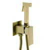 HONGDEC Modern Gold Stainless Steel Handheld Bidet Faucet Wall-Mounted Sprayer Easy Installation Hot/Cold Water Mixer for Toilet