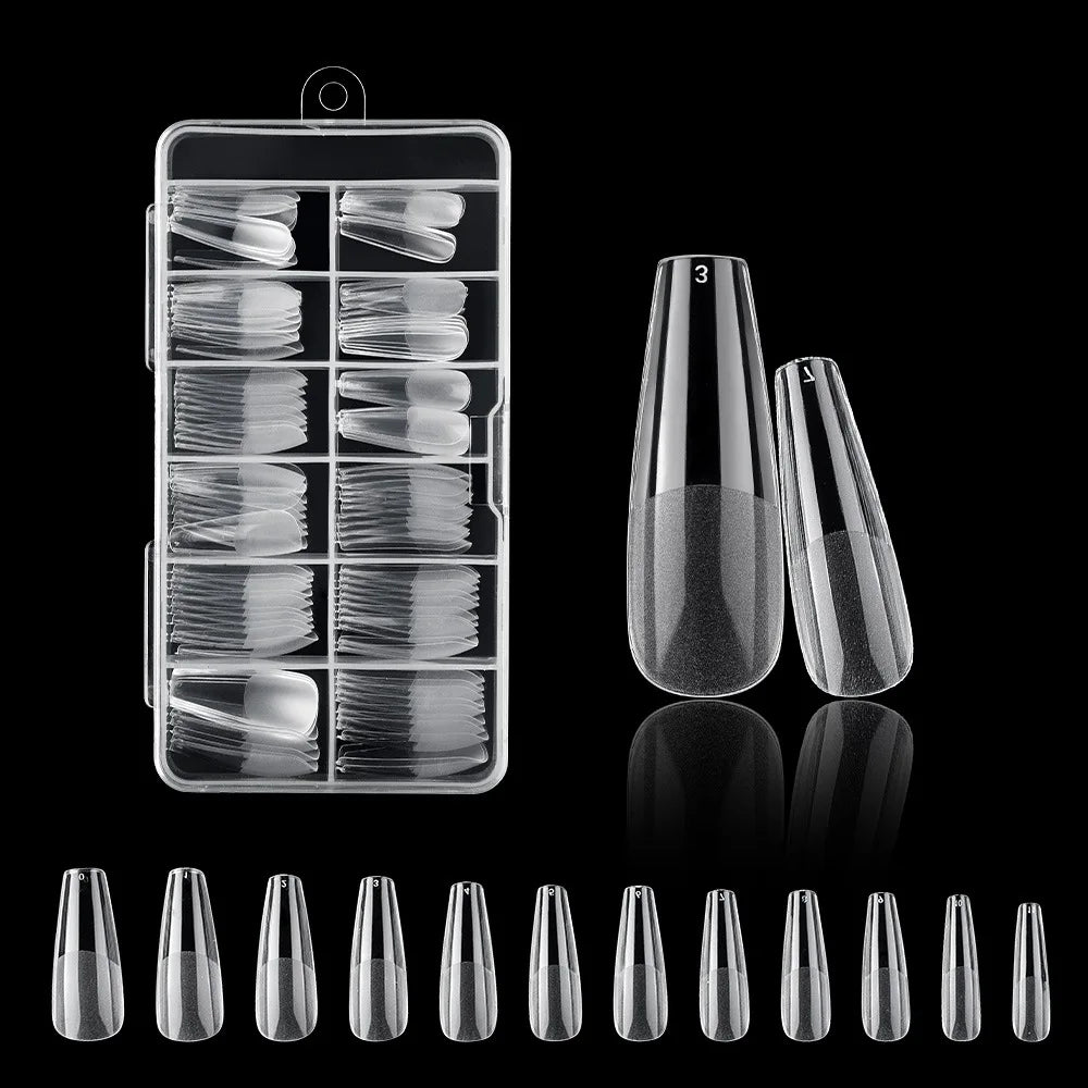 120PCS Acrylic Short False Tips Nail Transparent Frosted Square Oval Almond Ballet Wearable Matte High Toughness Manicure Tip