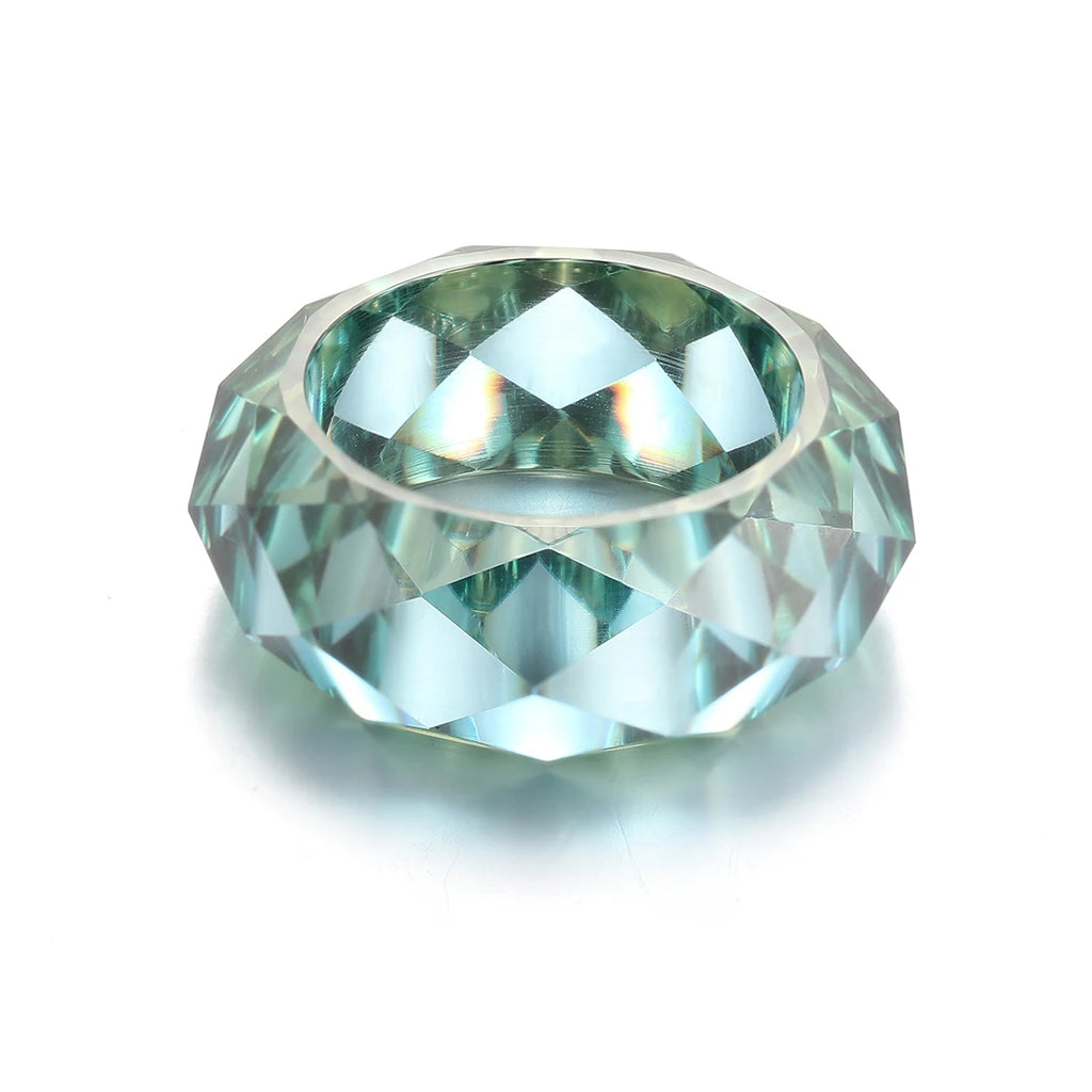 2024 New Model Fine Jewelry Green Moissanite Ring Custom  Fashion GRA Certification Diamond Rings for Couples Engagement Rings