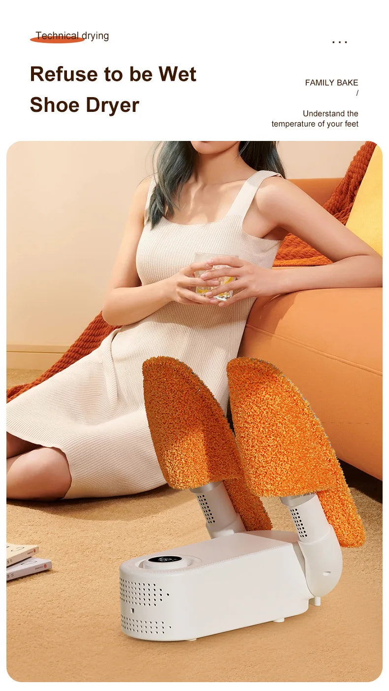 Portable Storage Shoe Dryer 360 Degrees One Key Drying Intelligent Constant Temperature Timing Switch Electric Shoe Dryer