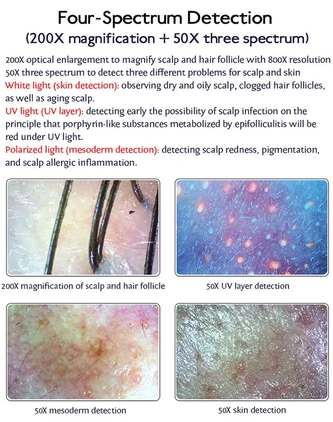 High Quality Handheld HD 3D Portable Scalp & Face & Body Skin Analyzer Machine with US Plug for Commercial Use