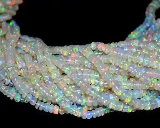 Ethiopian Opal Plain Rondelle Shape Loose Gemstone Multi-fire Beads Making Jewelry Wholesale Price Natural Amazing Quality