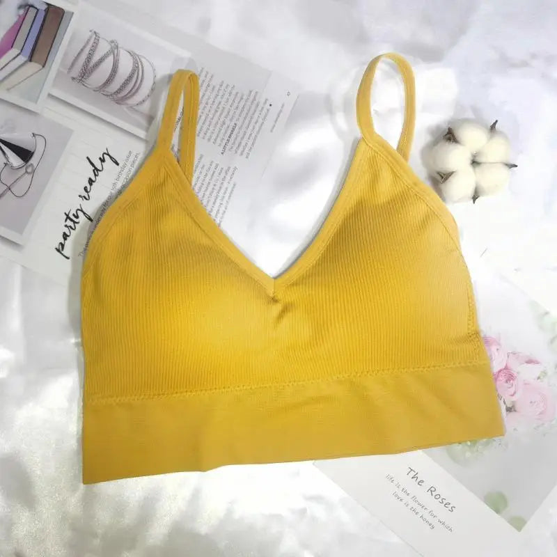 Women Sports Bra Tube Top Push-Up Bra Padded Crop Top Seamless Underwear Female Streetwear Tank Tops Removable Pads Camisole