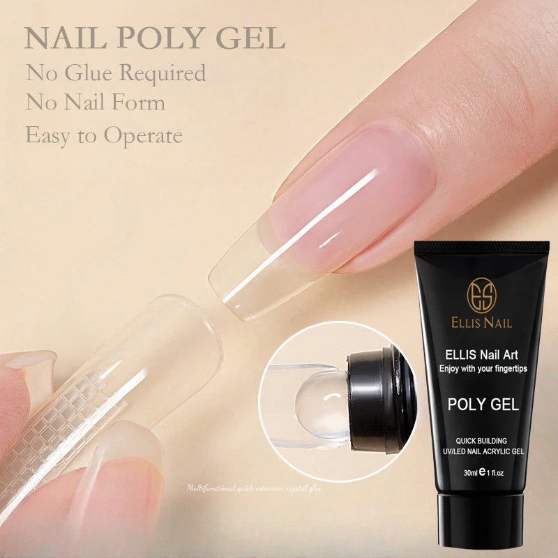 Poly Gel Nail Extension Set 15 Colors 30ml Volume Nude Pink Nail Hard Gel Builder